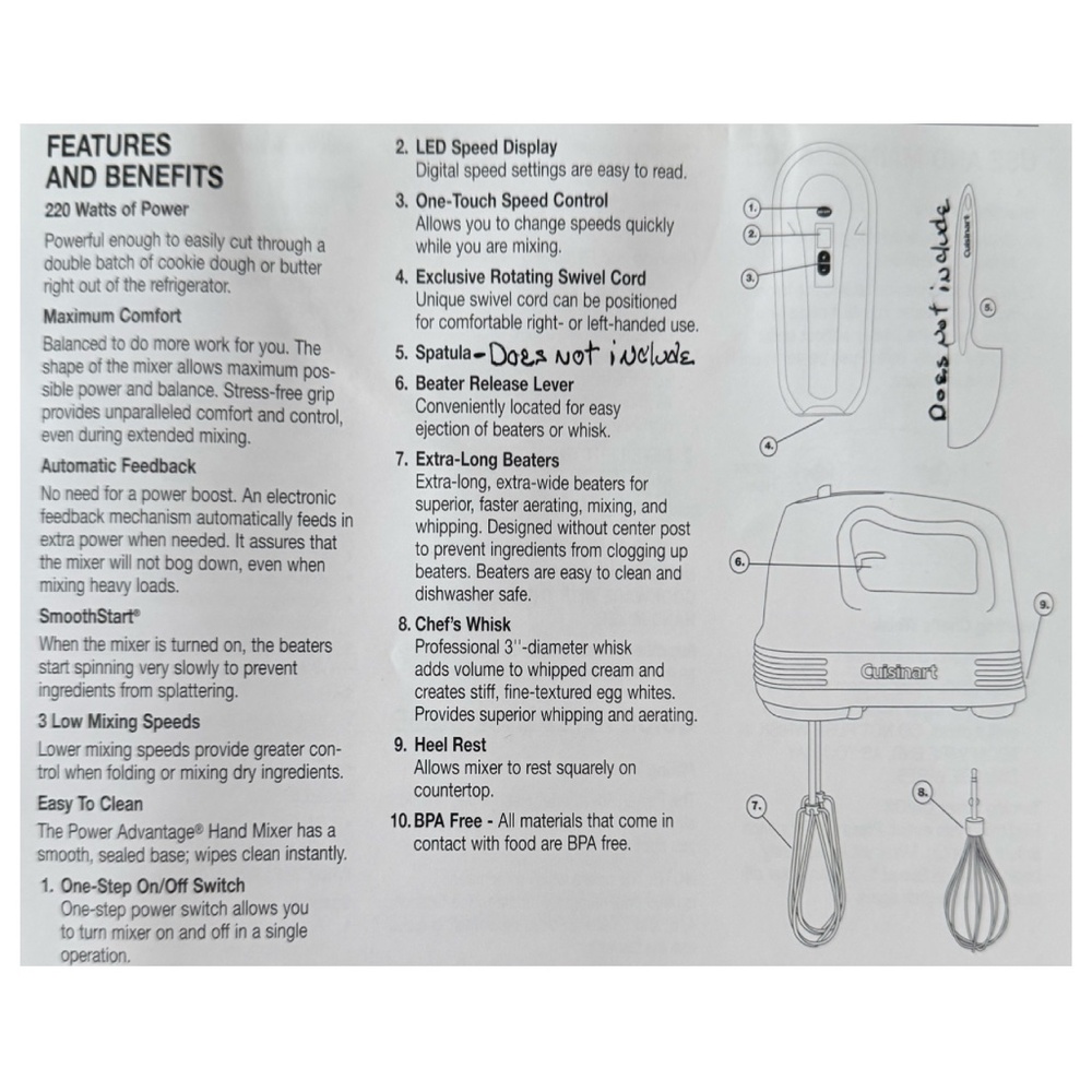 Cuisinart 7-Speed Hand Mixer HM-70 - Picture 10 of 11